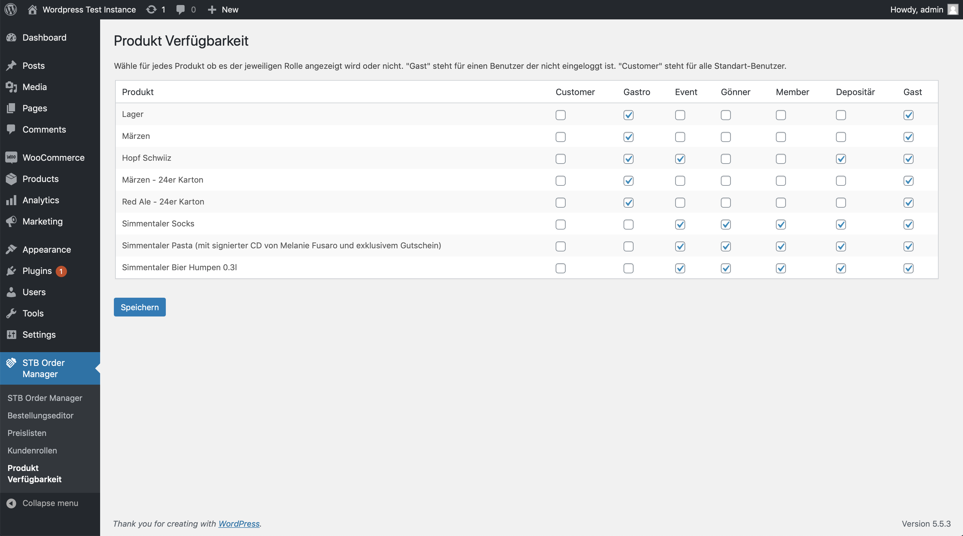 Screenshot product availability