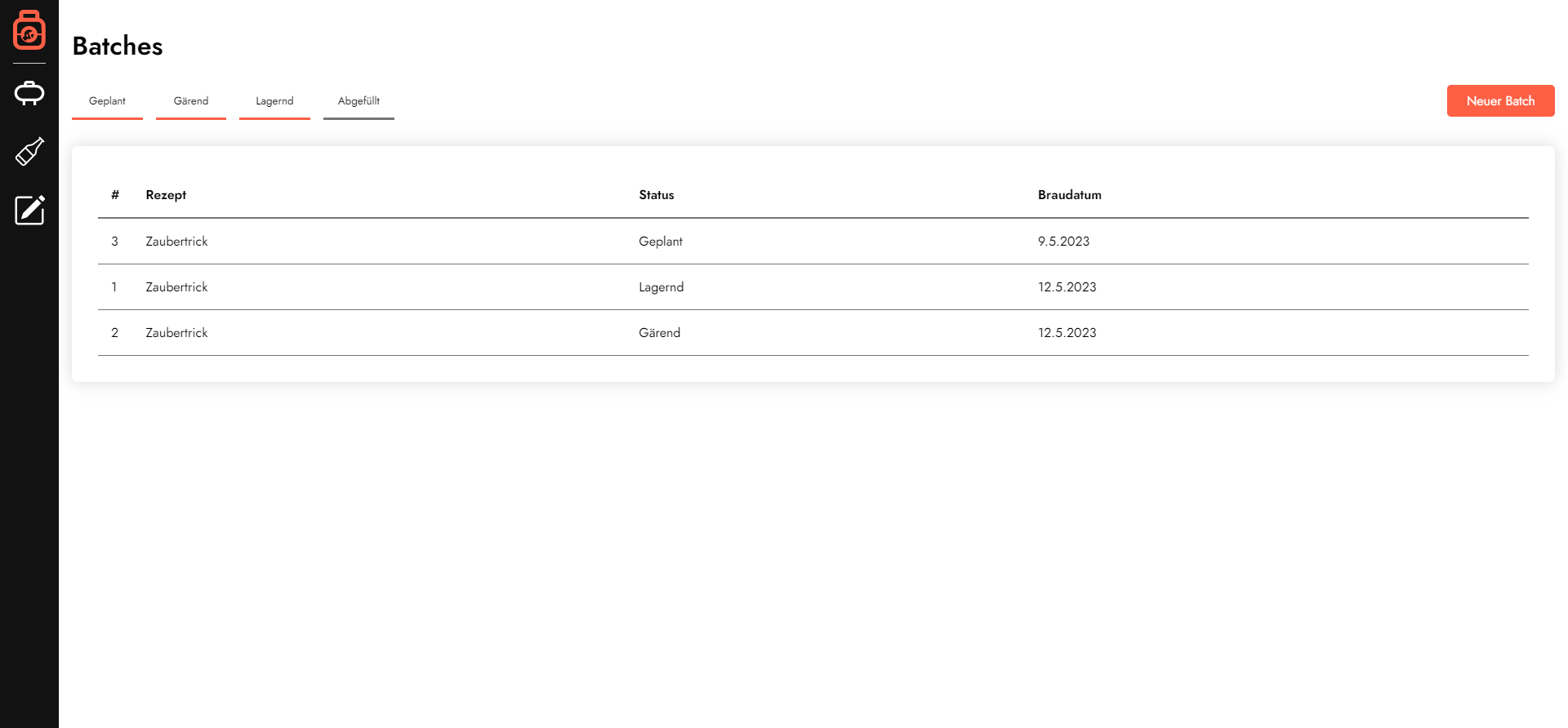 Batch List View