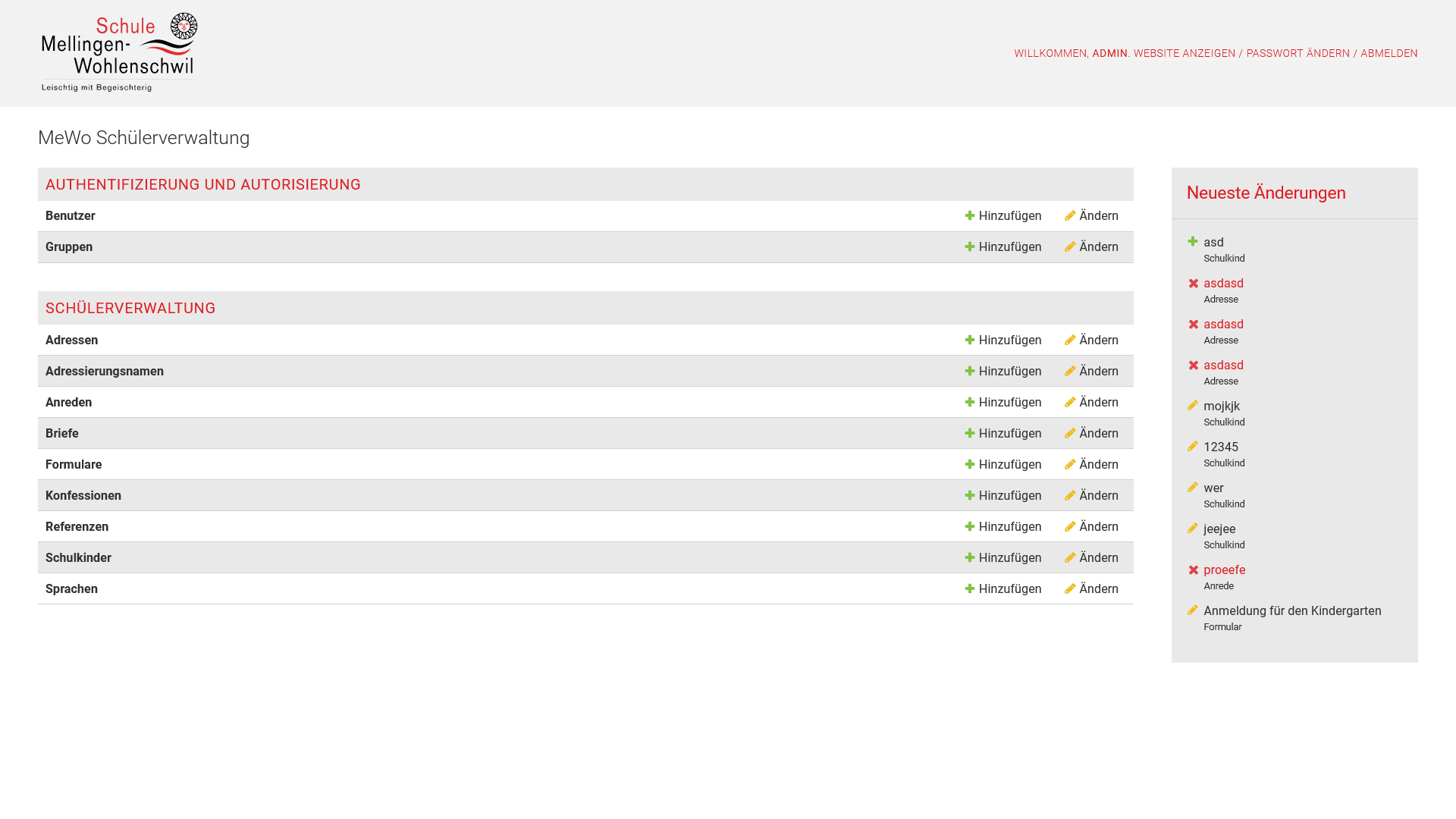 Admin Homepage