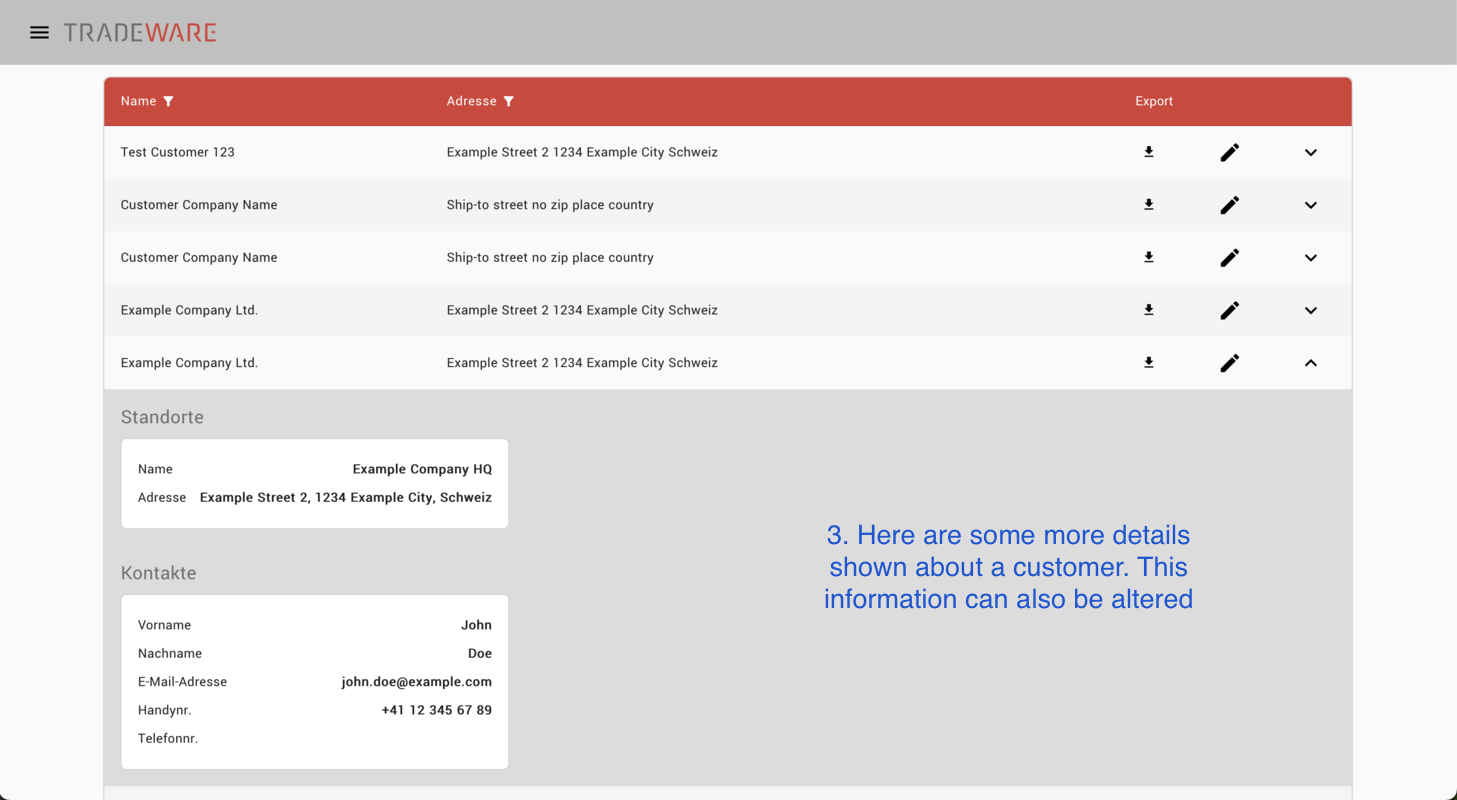 LicenseMaintenance Customer Details page