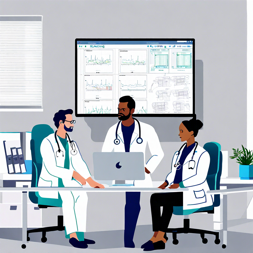 Illustration of doctors using a software system