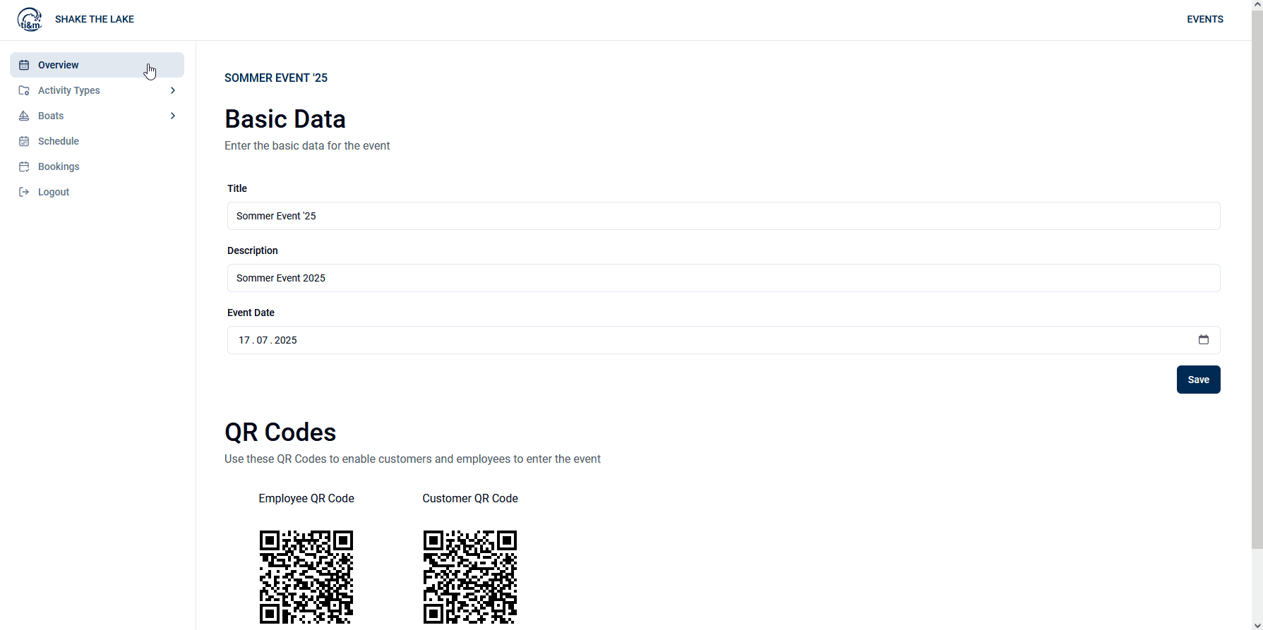 Booking creation screenshot