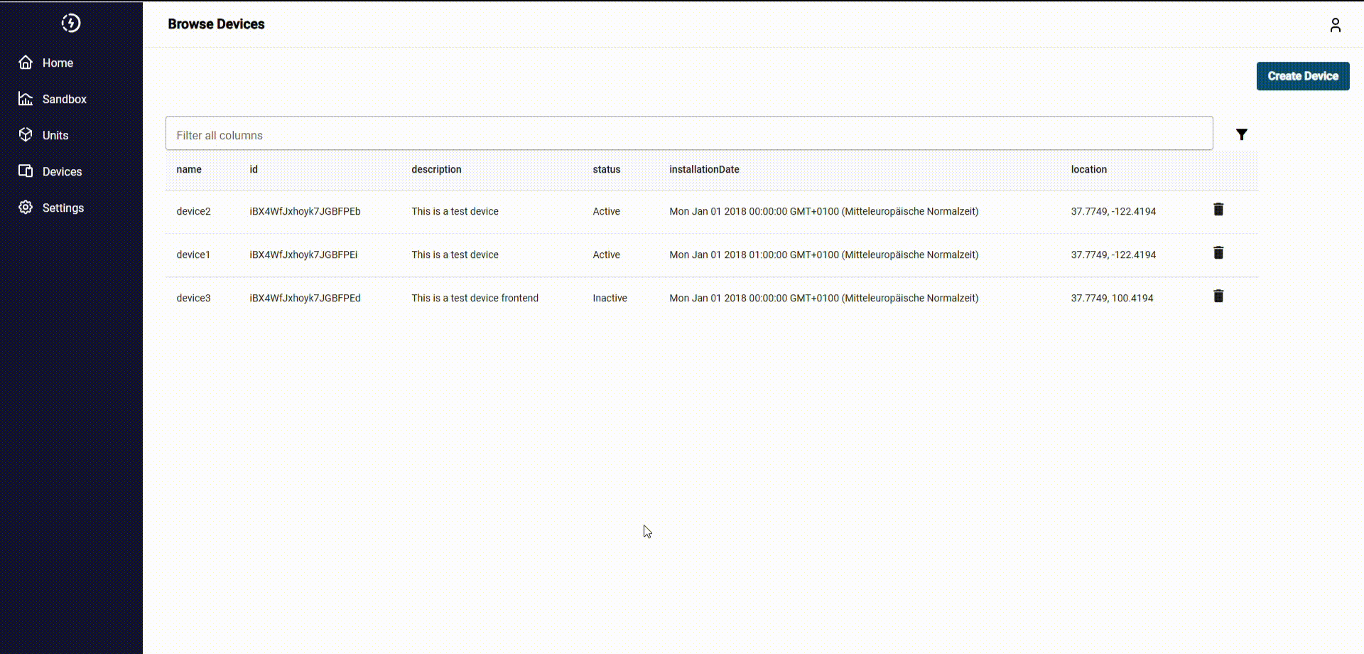 This image shows a short sequence how a user can navigate to device information
