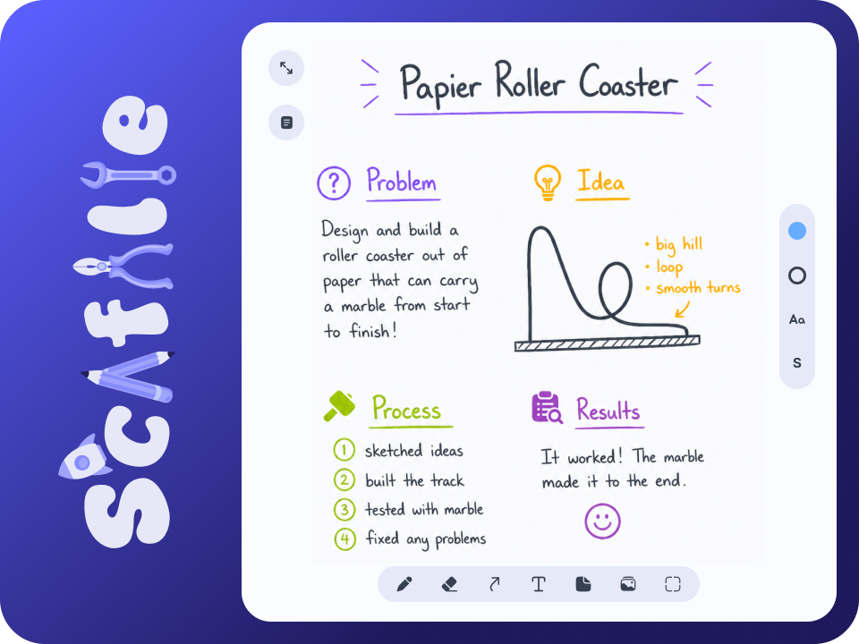 Scafalle platform overview showing teacher and student interfaces