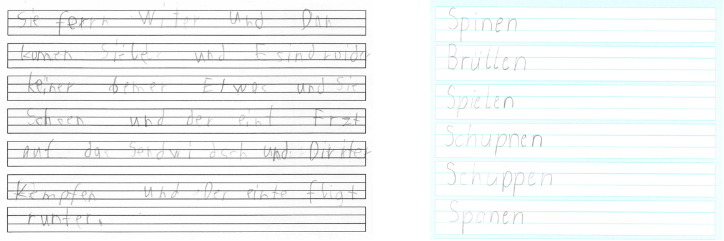 Schriftbild 2. Klasse