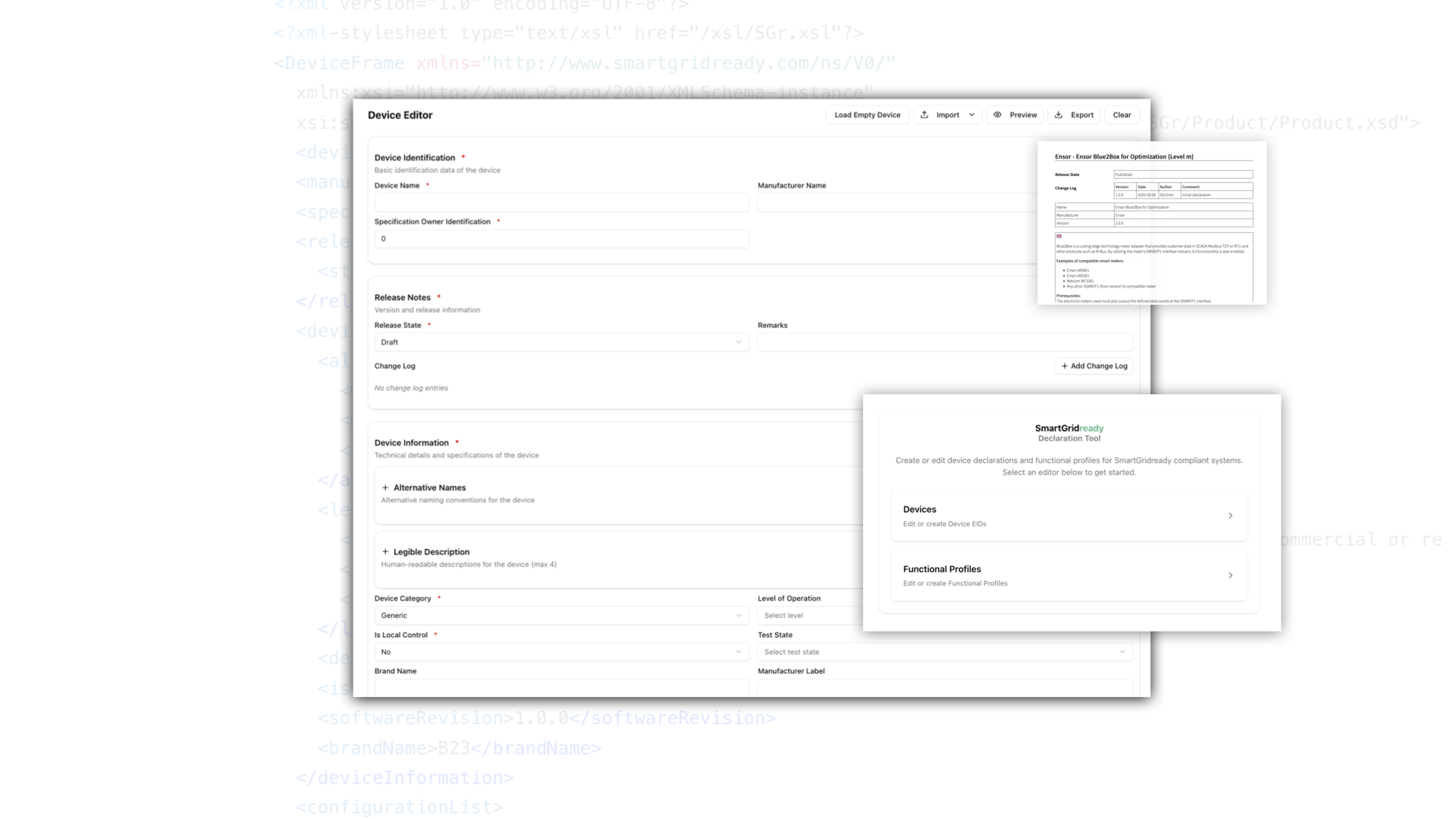 Landingpage des Deklarations-Tools