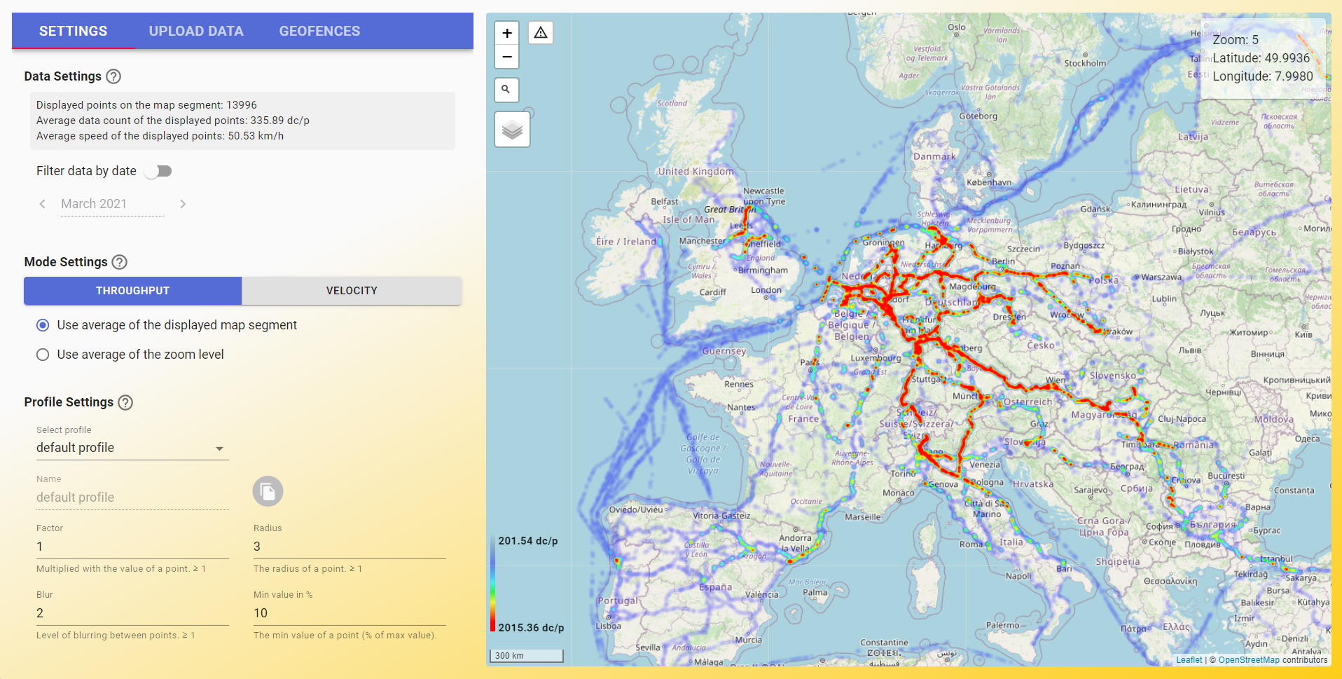 Frontend of the web application