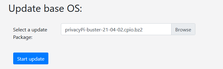PrivacyPi update OS