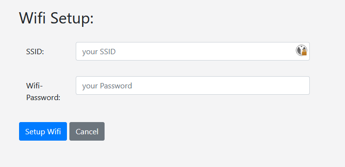 PrivacyPi website Wifi configuration