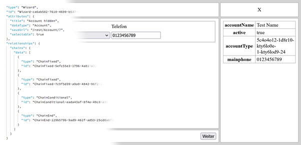 JSON-Code mit Screenshot Webgenerator