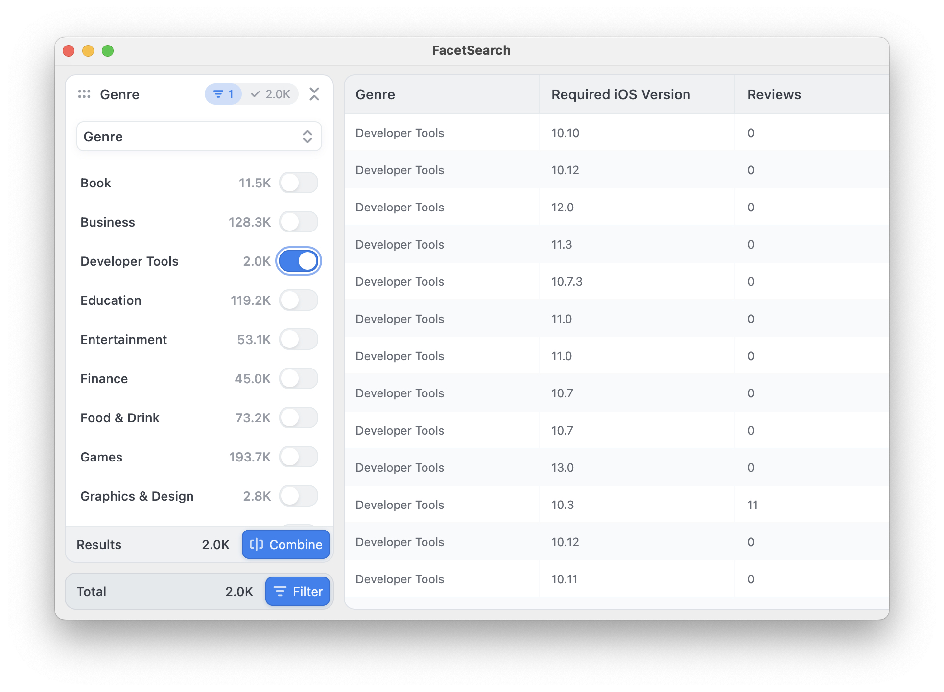 Explorative Datenanalyse mittels Facettierter Suche in Compose Desktop