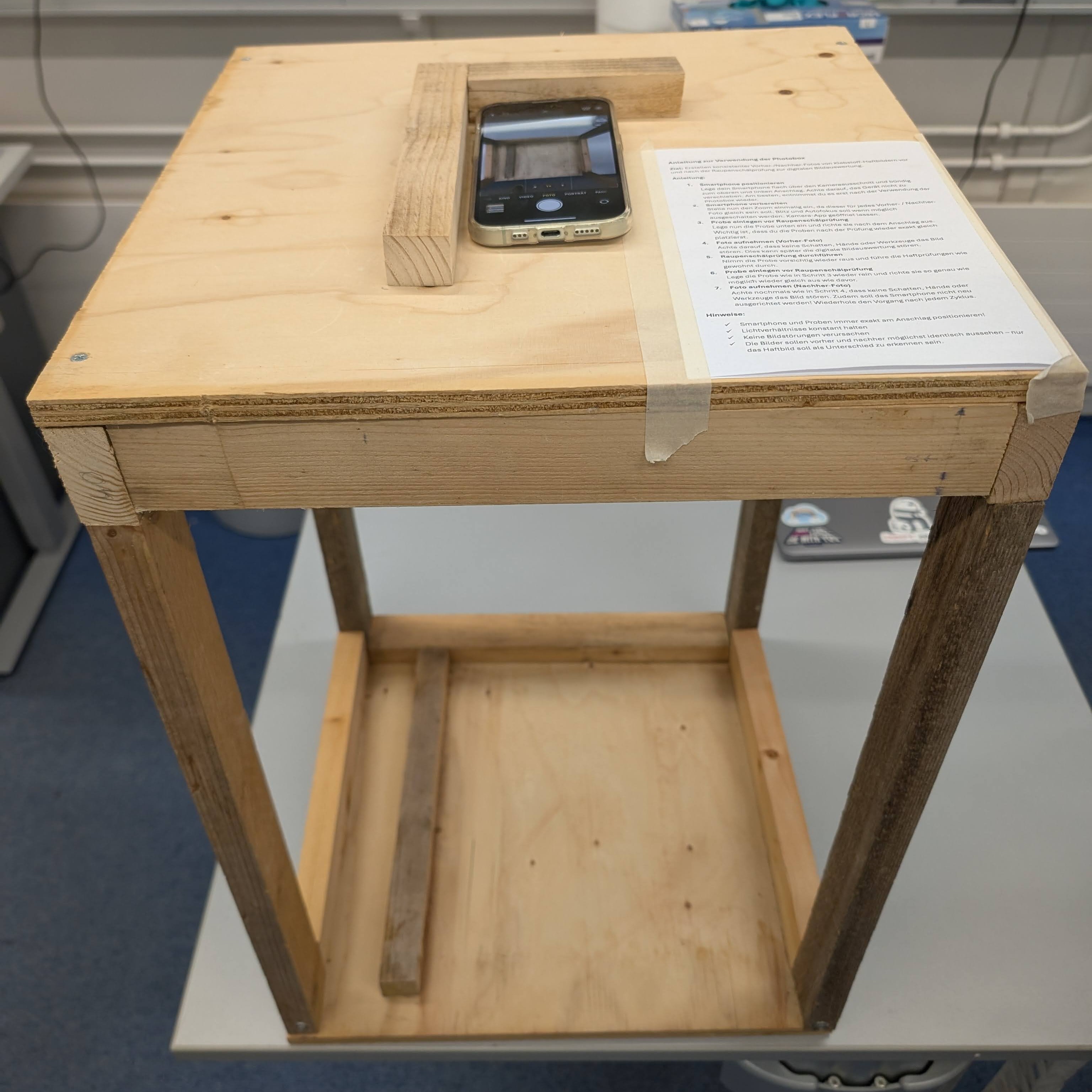 Fotobox für standardisierte Aufnahmen