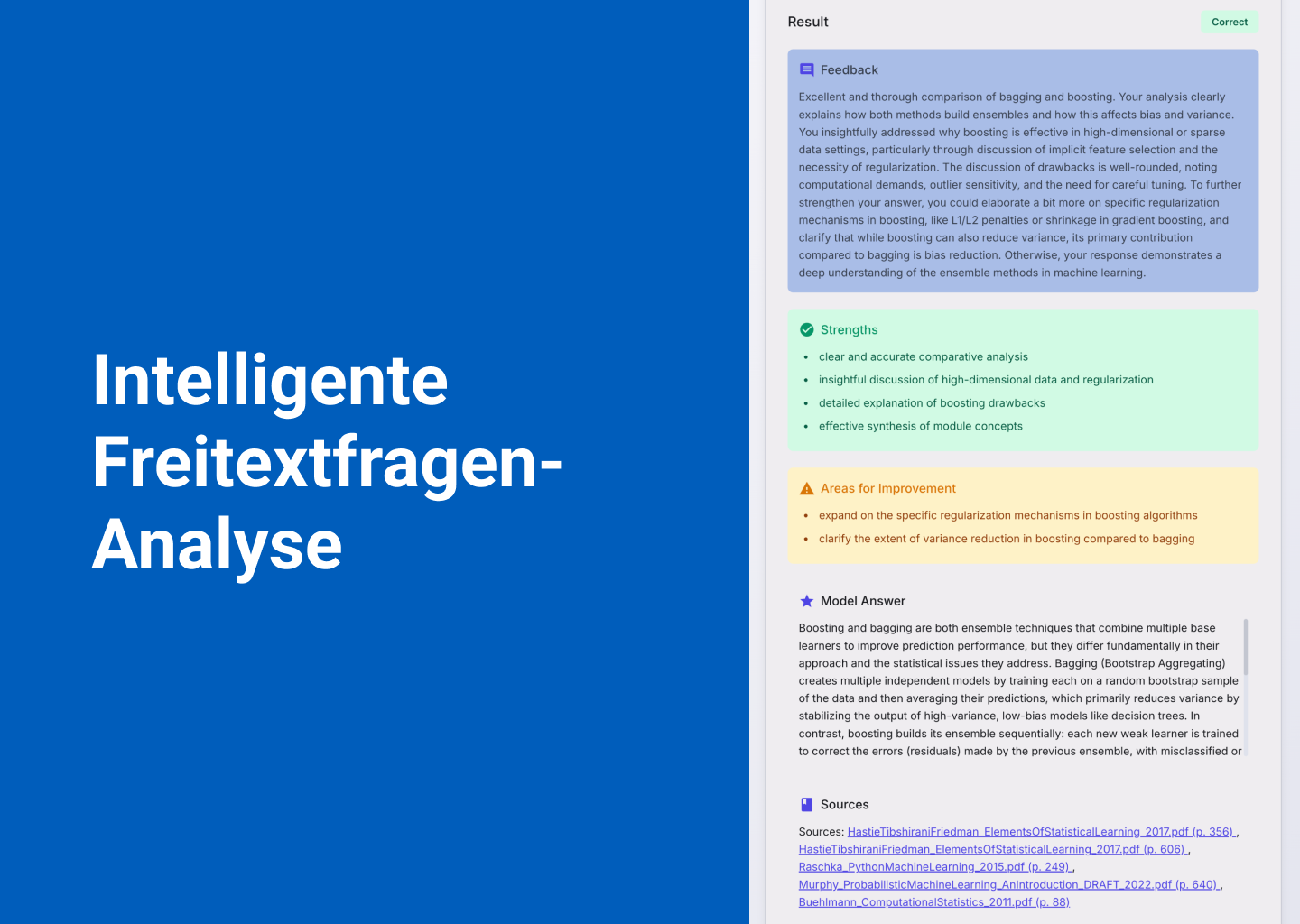 Feedback mit Quellenangaben