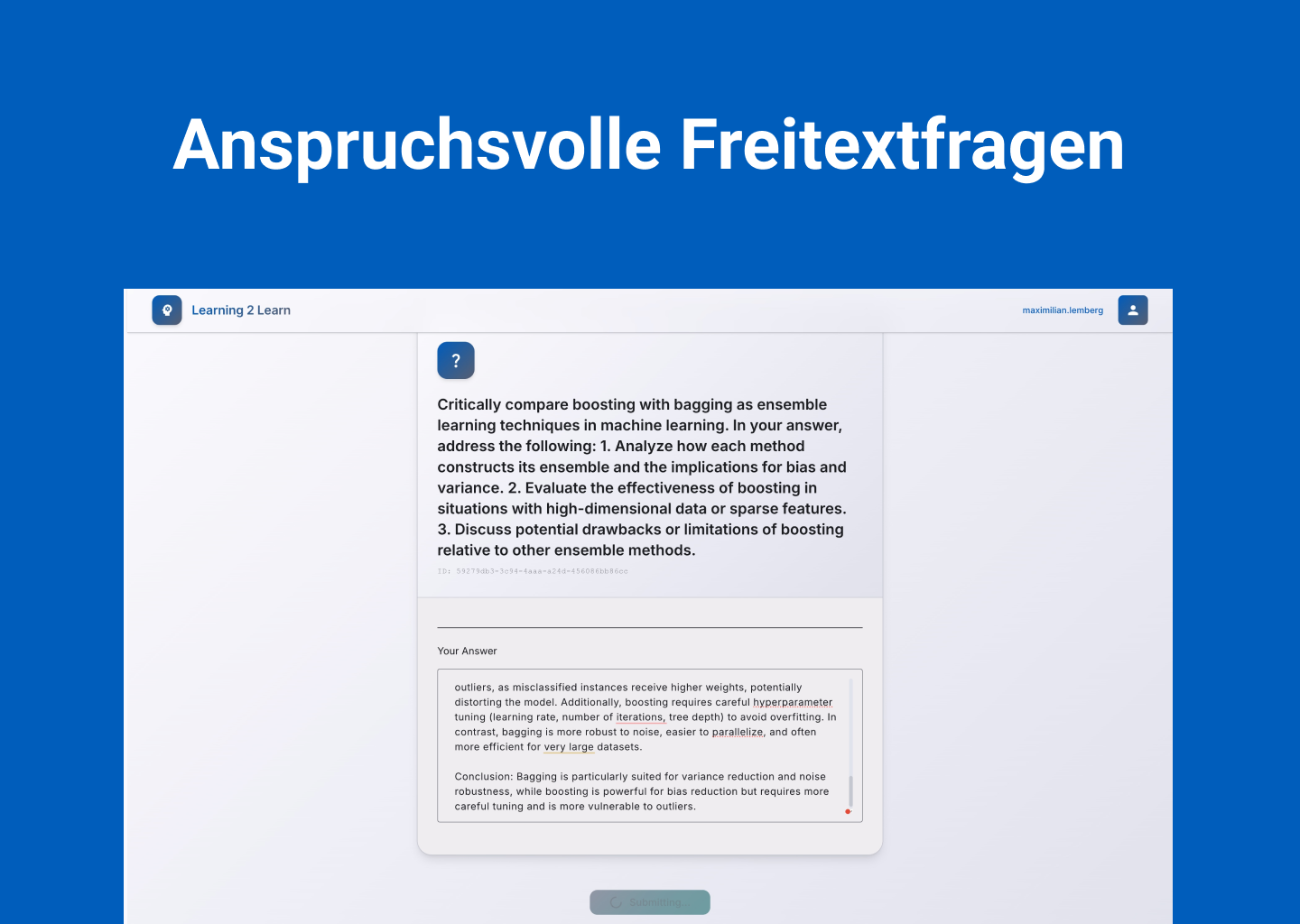 Anspruchsvolle Freitextfragen