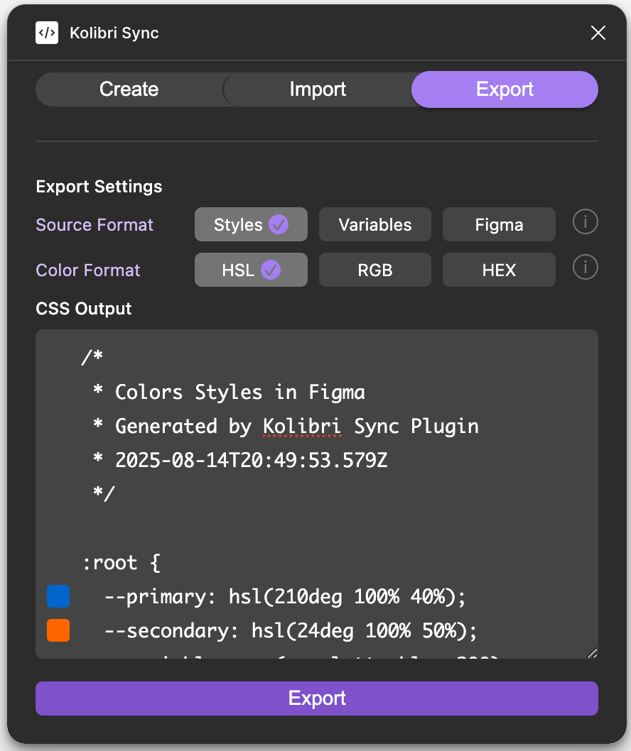 Figma Plugin Section Export