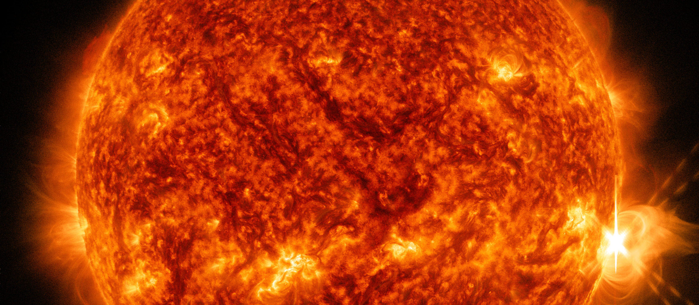 Dramatic solar flare observed from space