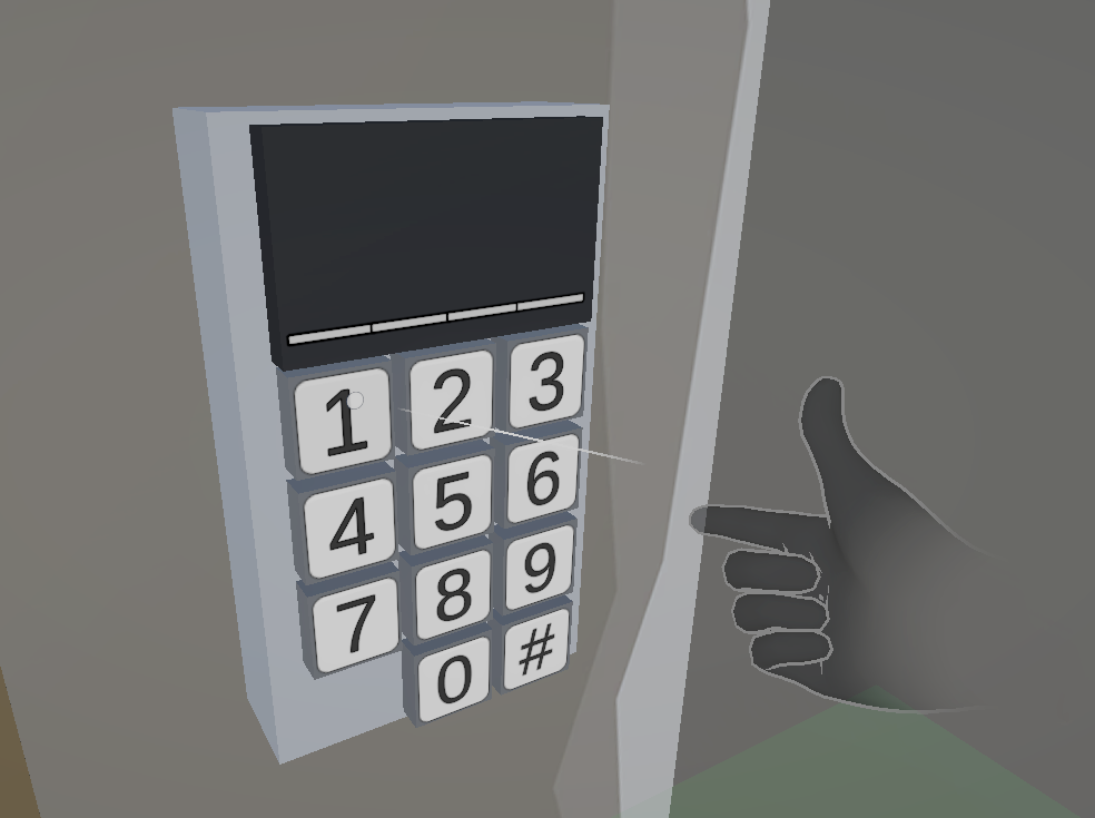 Interactable keypad, used in the second scenario.
