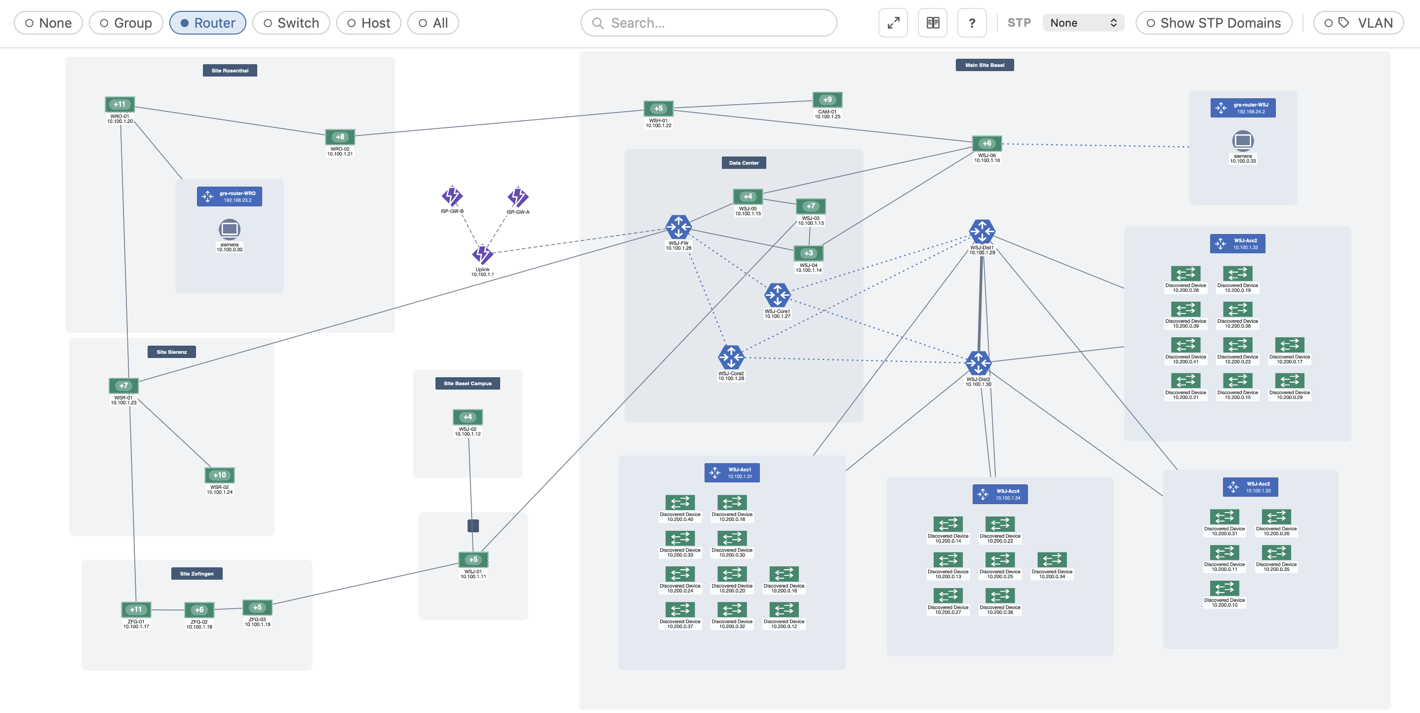 Übersicht des interaktiven NETVIZ-Prototyps